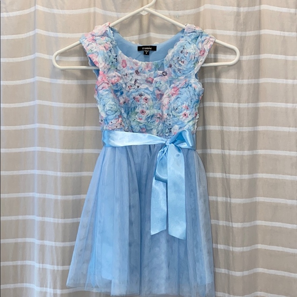 COPY - Girls baby blue floral dress